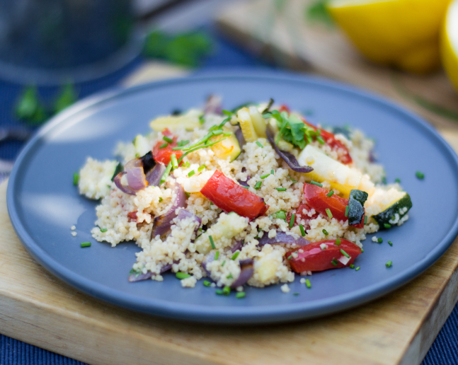 Salát z kuskusu s pečenou zeleninou recept a ingredience 