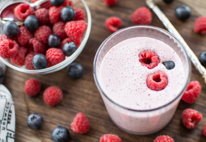 Malinovo borůvkové smoothie