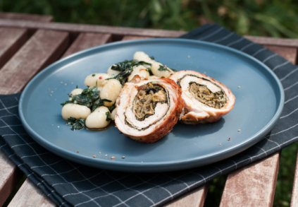 Krůtí roláda s dušeným mangoldem recept a ingredience