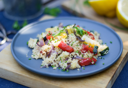 Salát z kuskusu s pečenou zeleninou recept a ingredience